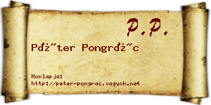 Péter Pongrác névjegykártya